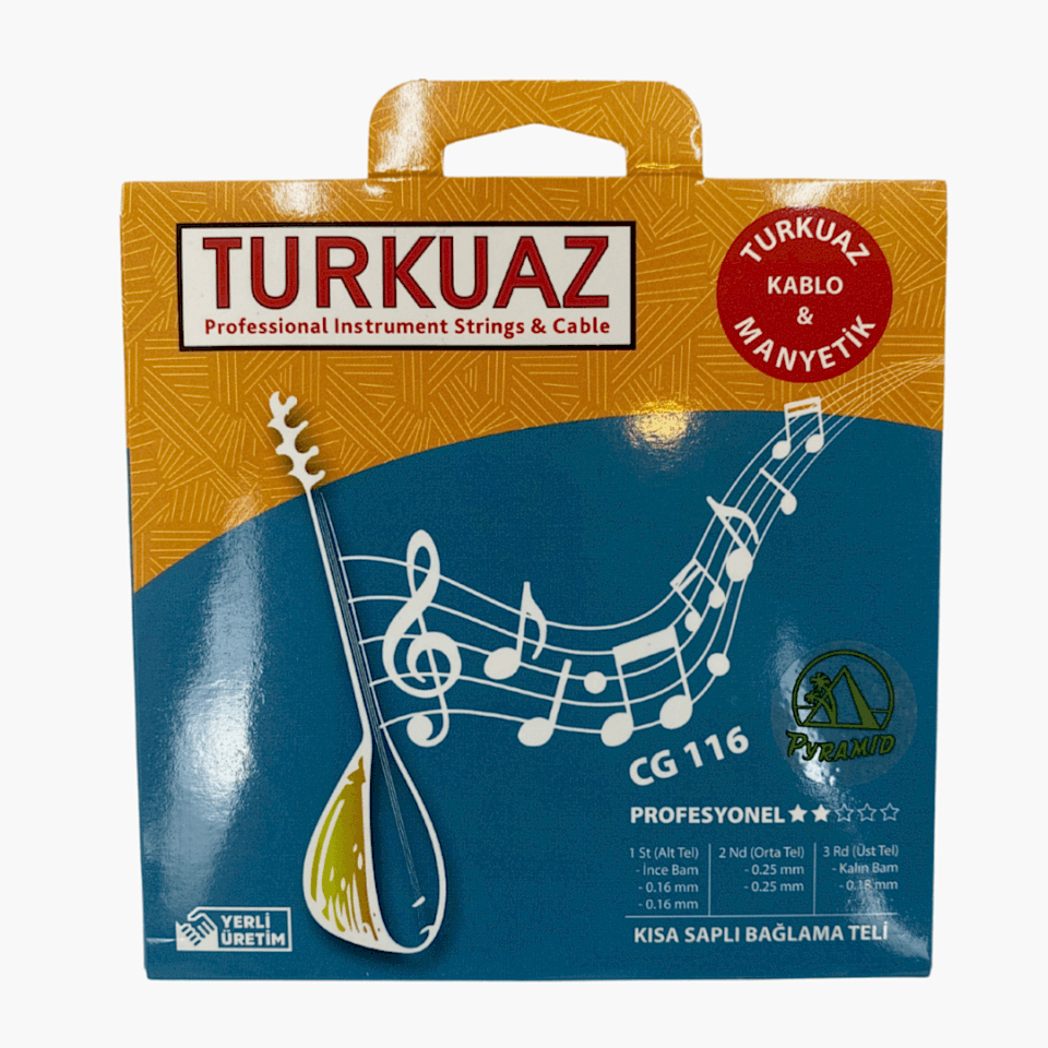 Turkuaz CG116  Kısa Sap Bağlama Teli 0.18 mm Pyramid Tel