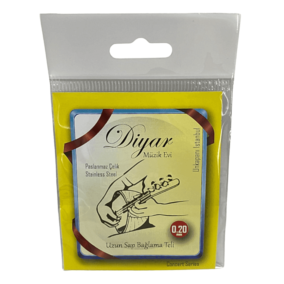 Diyar Müzik Evi 0.20 mm Paslanmaz Çelik Uzun Sap Bağlama Teli
